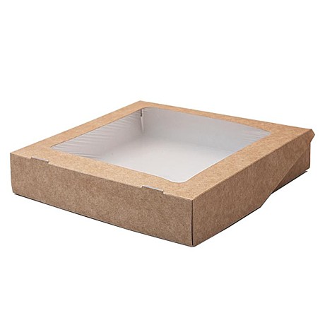 Коробка ECO 20*20*4 см крафт с окном